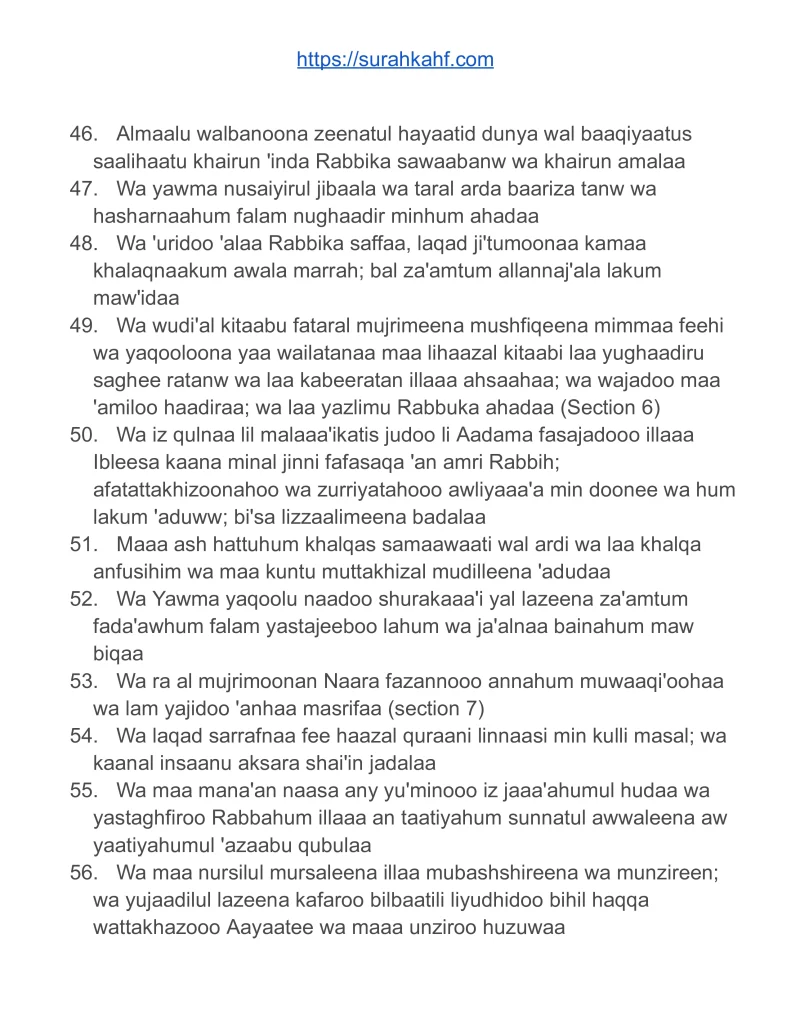 ​surah kahf in roman-english