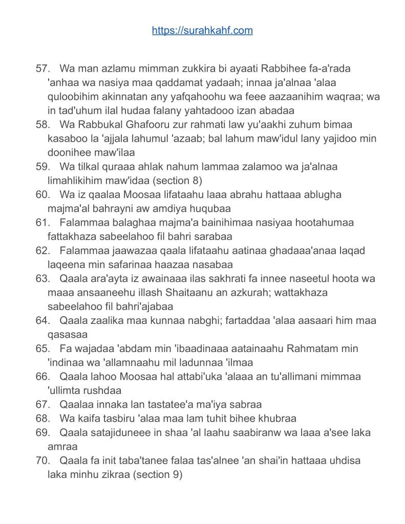 ​surah kahf in roman-english